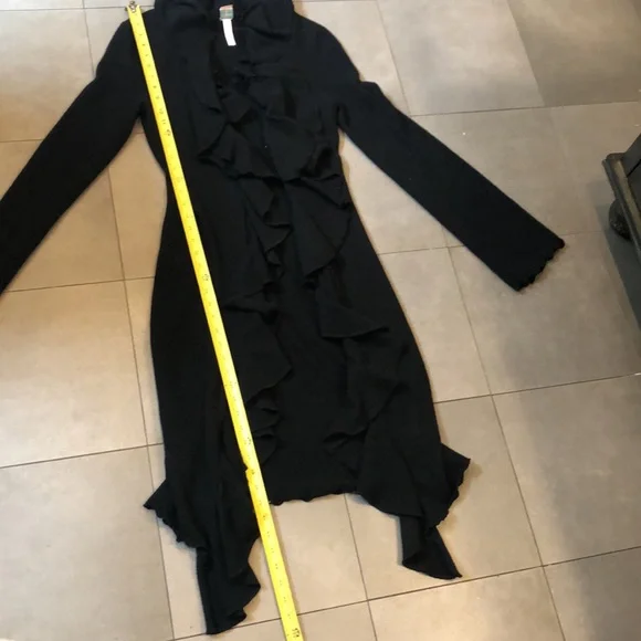 Aqua Cashmere Ruffled Duster Final Sale - Picture 1 of 12